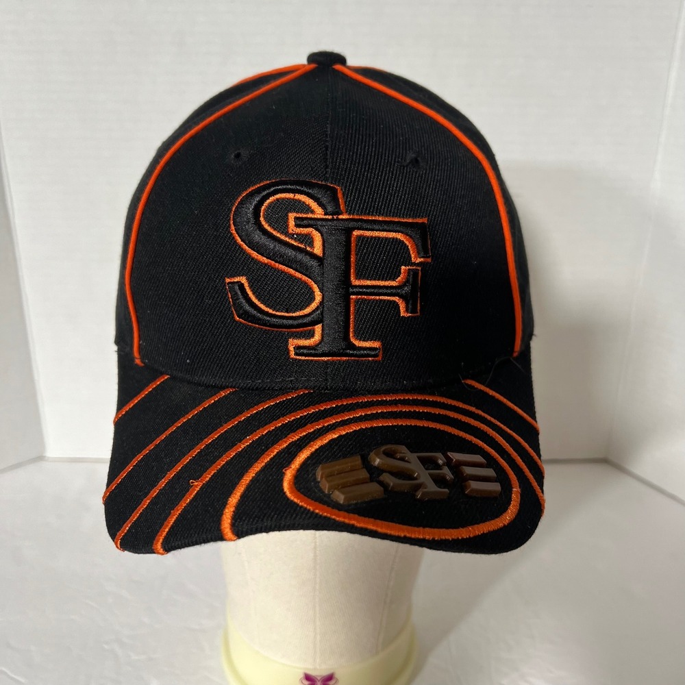 City Hunter San Francisco SF Baseball Cap Black Orange Adjustable Hat